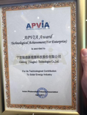 锦浪科技荣膺APVIA科技成就奖