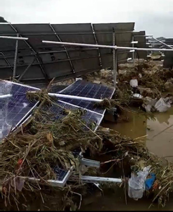 江西九江又一光伏电站被洪水冲毁