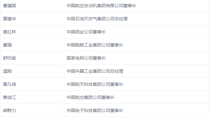 国网、国电投、大唐、神华、三峡等8家能源企业，总计29家央企大佬入选十九大代表
