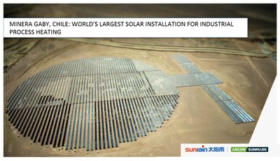在智利建成世界上最大的工业过程供热用太阳能供热解决方案。