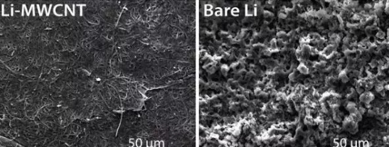 碳纳米管薄膜修饰 固态锂电池电量提升3~5倍