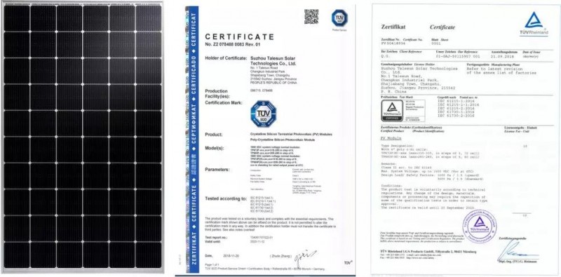 腾晖光伏新一代MBB光伏组件产品荣获TÜV SUD &TÜV Rh两大机构IEC新标双认证